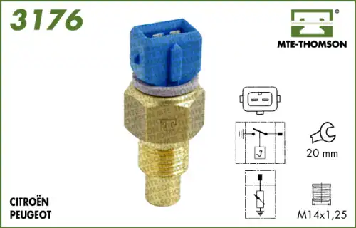 датчик температуры охлажд.жидкости Peug 3176 MTE-THOMSON