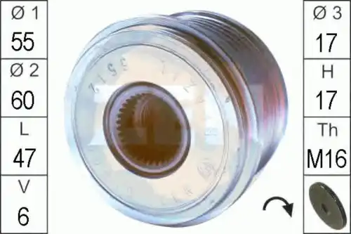 шкив генератора All ZN5512 ERA