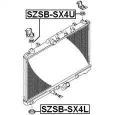 втулка крепления радиатора!\ Suzuki Sx4 Rw415/Rw416/Rw419/Rw420 06-13 SZSB-SX4L FEBEST