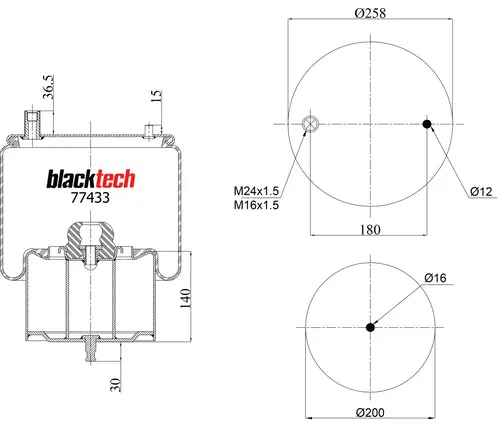 Air Spring RML77433C1 BLACKTECH
