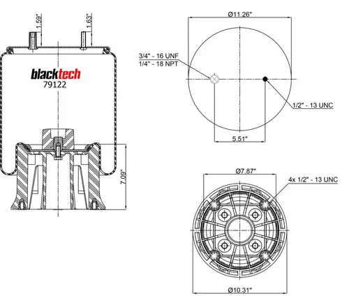Air Spring RML79122CP BLACKTECH
