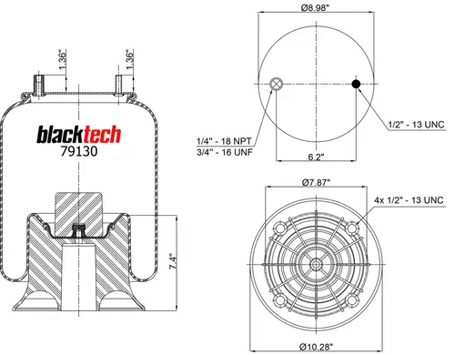 Air Spring RML79130CP BLACKTECH