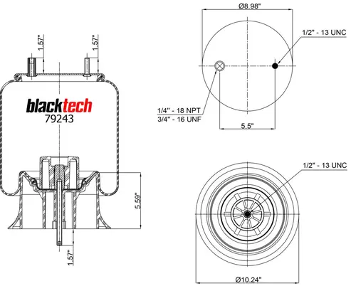 Air Spring RML79243CP BLACKTECH