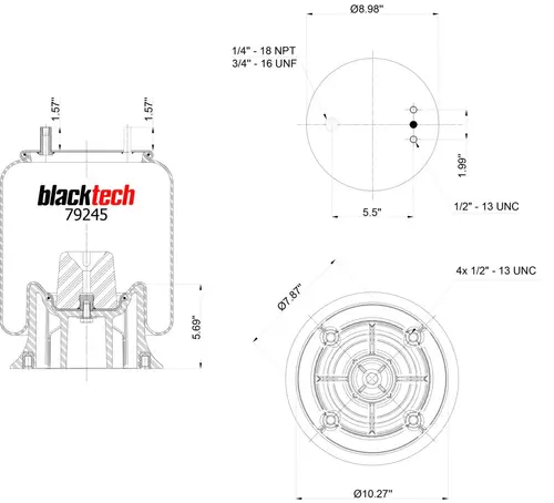 Air Spring RML79245CP BLACKTECH