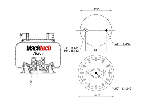 Air Spring RML79307CP BLACKTECH