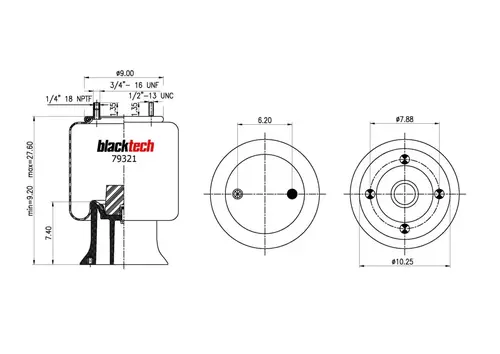 Air Spring RML79321CP BLACKTECH