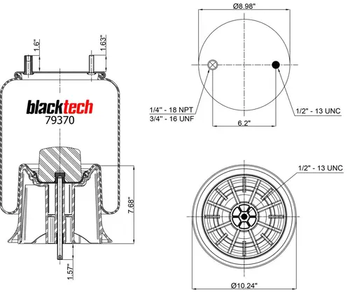 Air Spring RML79370CP BLACKTECH