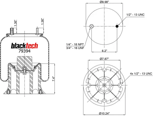 Air Spring RML79394CP BLACKTECH