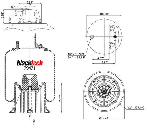 Air Spring RML79471CP BLACKTECH