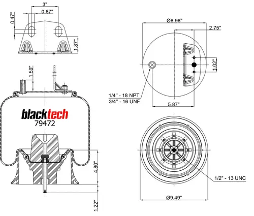 Air Spring RML79472CP BLACKTECH