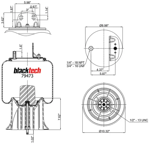 Air Spring RML79473CP BLACKTECH