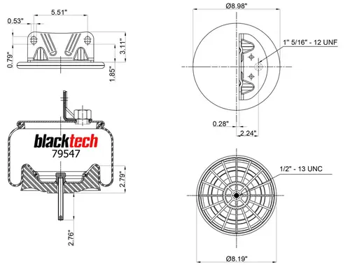 Air Spring RML79547CP BLACKTECH