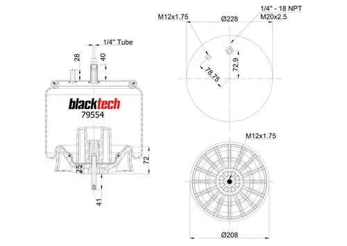 Air Spring RML79554CP BLACKTECH