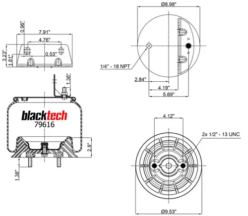 Air Spring RML79616CP BLACKTECH
