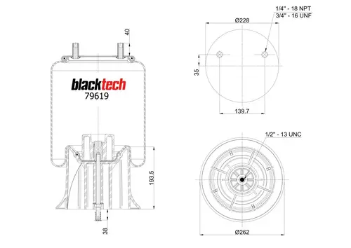 Air Spring RML79619CP BLACKTECH