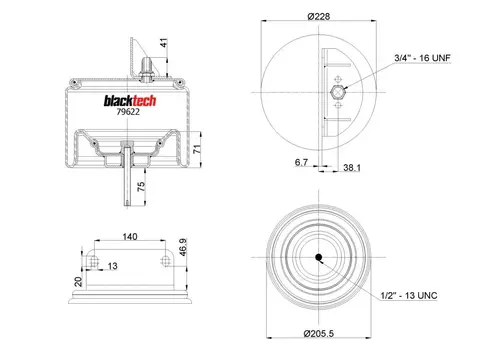Air Spring RML79622C BLACKTECH