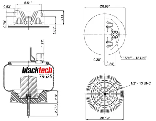 Air Spring RML79625CP BLACKTECH