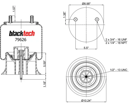 Air Spring RML79626CP BLACKTECH