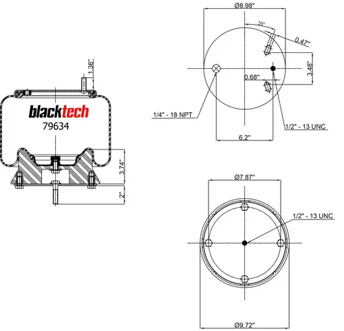Air Spring RML79634CP BLACKTECH