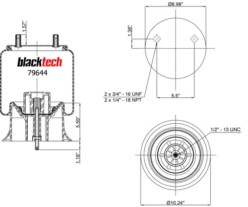 Air Spring RML79644CP BLACKTECH