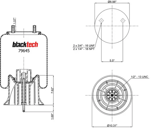 Air Spring RML79645CP BLACKTECH