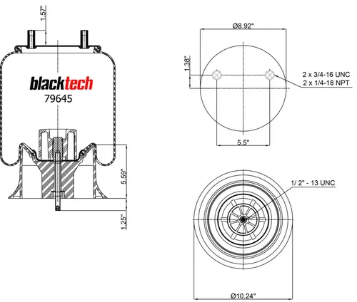 Air Spring RML79646CP BLACKTECH