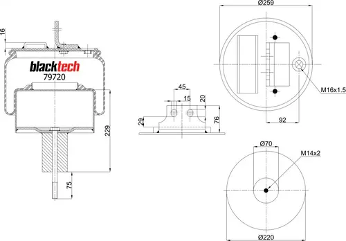 Air Spring RML79720C BLACKTECH