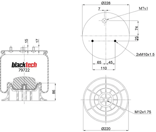 Air Spring RML79722CP1 BLACKTECH