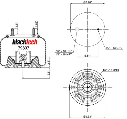 Air Spring RML79807CP BLACKTECH