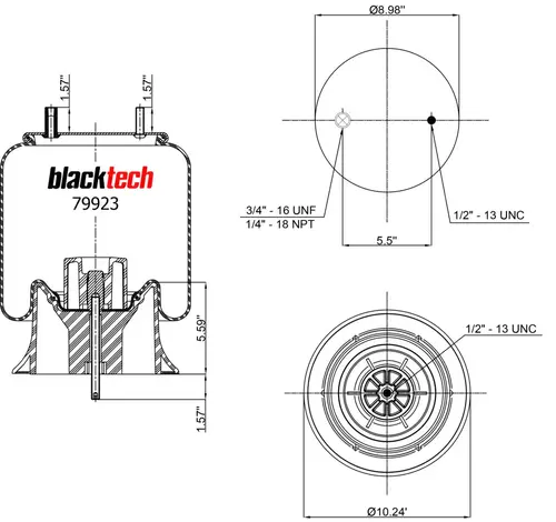 Air Spring RML79923CP BLACKTECH