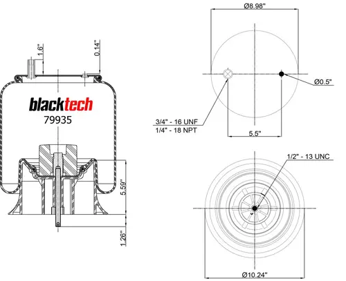 Air Spring RML79935CP BLACKTECH