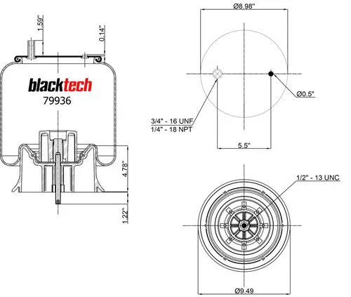 Air Spring RML79936CP BLACKTECH