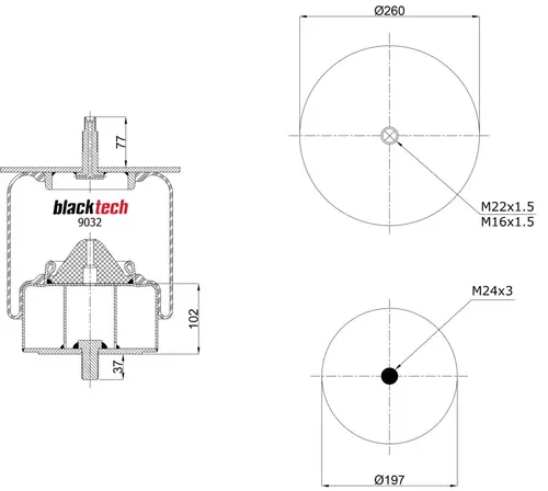 Air Spring RML9032C4 BLACKTECH