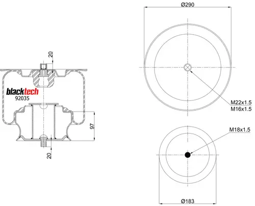 Air Spring RML92035C BLACKTECH