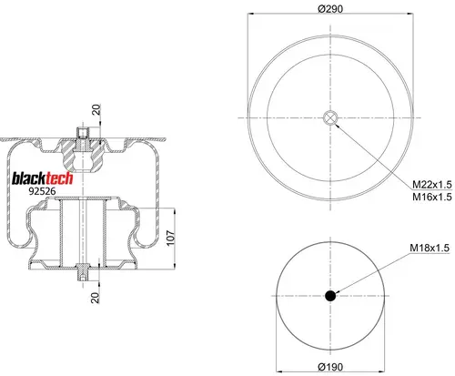Air Spring RML92526C1 BLACKTECH