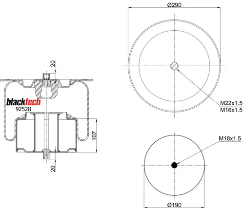 Air Spring RML92528C BLACKTECH