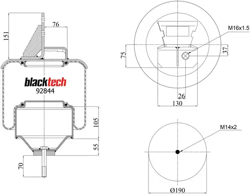 Air Spring RML92844C6 BLACKTECH