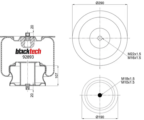 Air Spring RML92893C BLACKTECH