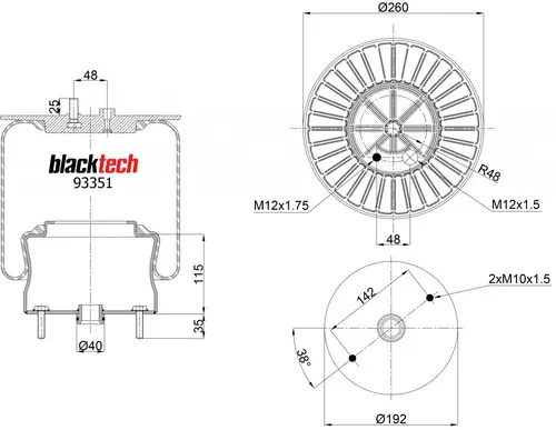 Air Spring RML93351C BLACKTECH