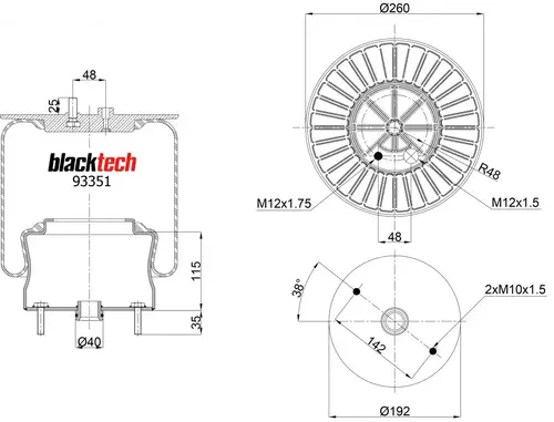 Air Spring RML93351C1 BLACKTECH