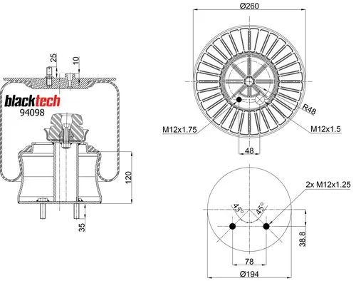Air Spring RML94098C BLACKTECH