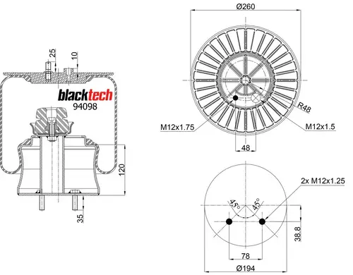 Air Spring RML94098C1 BLACKTECH