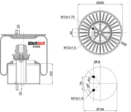 Air Spring RML94098C2 BLACKTECH