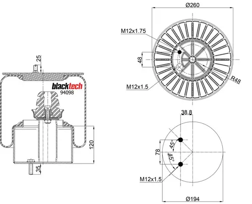 Air Spring RML94098C3 BLACKTECH