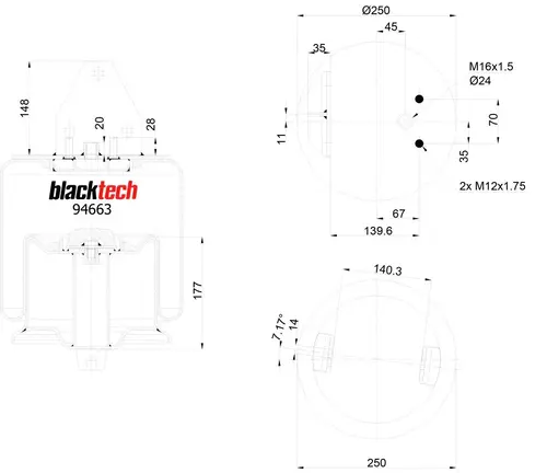 Air Spring RML94663C BLACKTECH