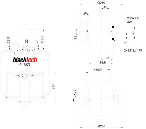 Air Spring RML94663C1 BLACKTECH