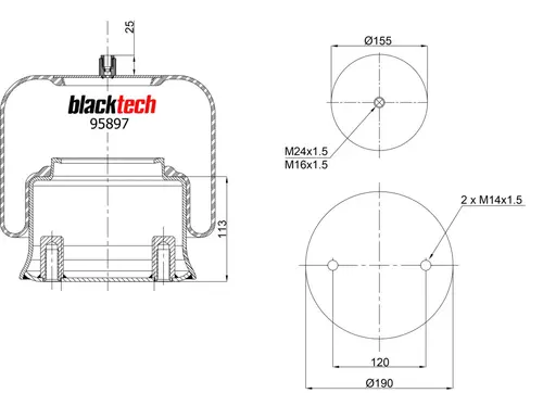 Air Spring RML95897C22 BLACKTECH