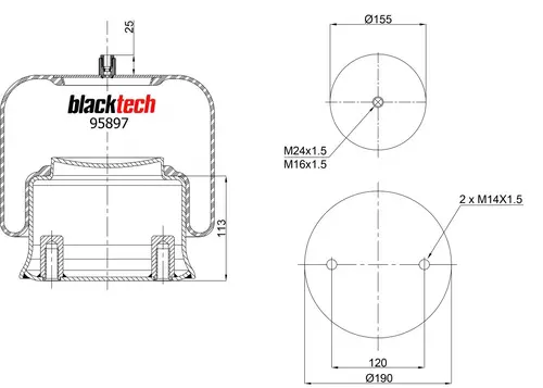 Air Spring RML95897C23 BLACKTECH