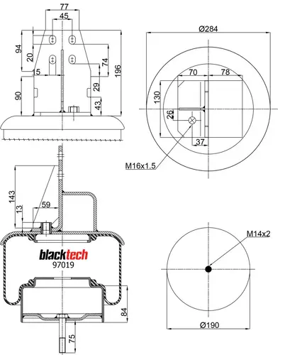 Air Spring RML97019C2 BLACKTECH