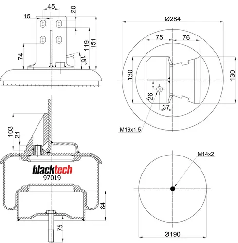 Air Spring RML97019C5 BLACKTECH